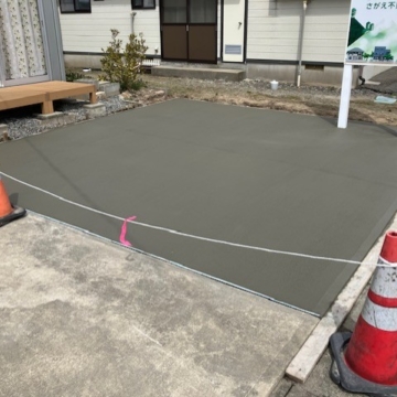 当社駐車場の整備工事、いよいよ最終工程へ